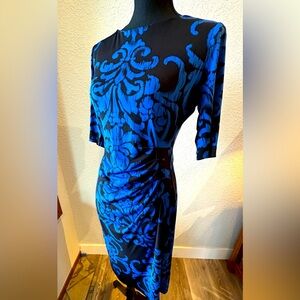 Connected Apparel Blue on Black design Dress
